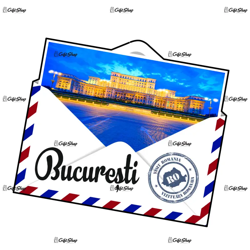 Bucuresti romania, plic, magnet frigider mgs102